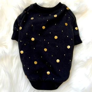 Studio Eloise Black and Metallic Gold Dot Tee